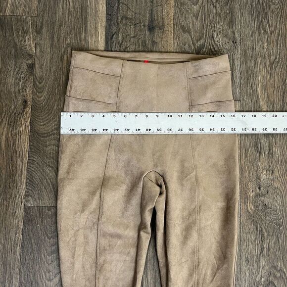 Spanx Women's Size L Camel High Waist Faux Suede Pull On Leggings Stretchy - Picture 5 of 17